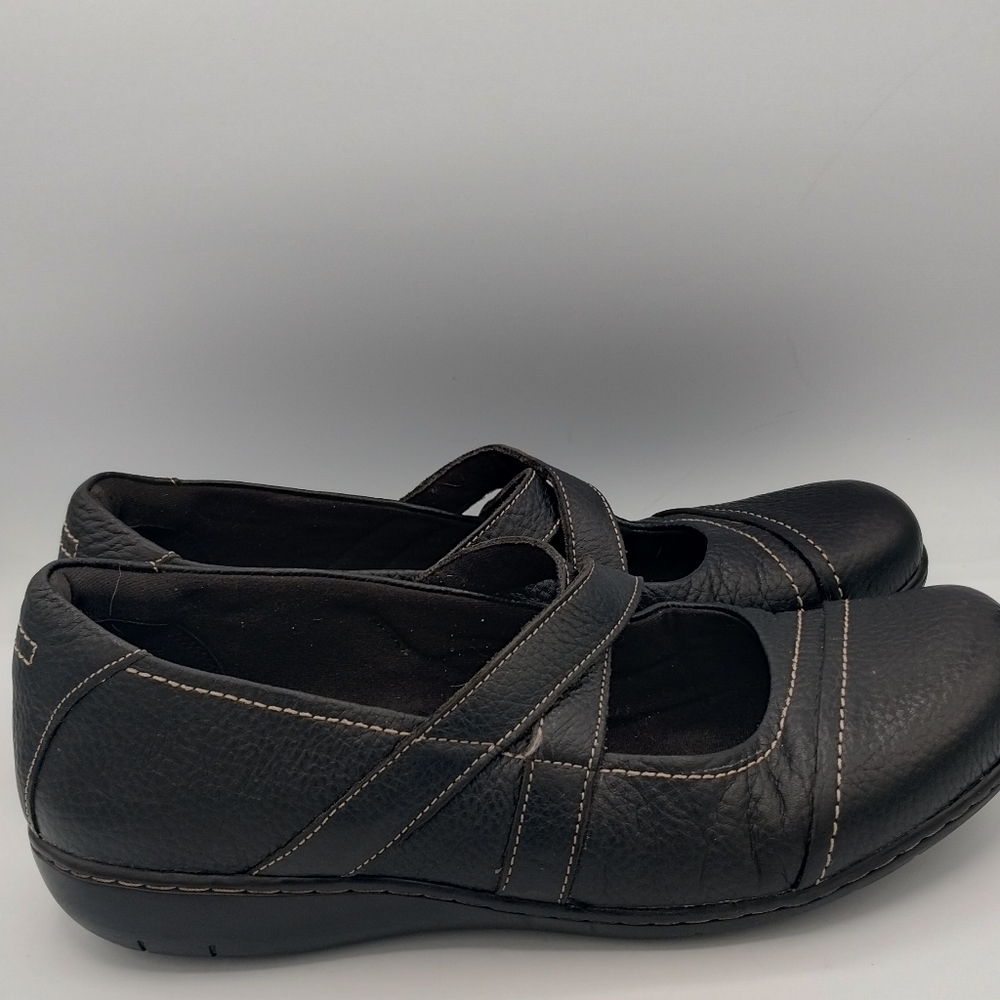 Clarks bendables, women's black flats, size 11 M - Picture 6 of 12